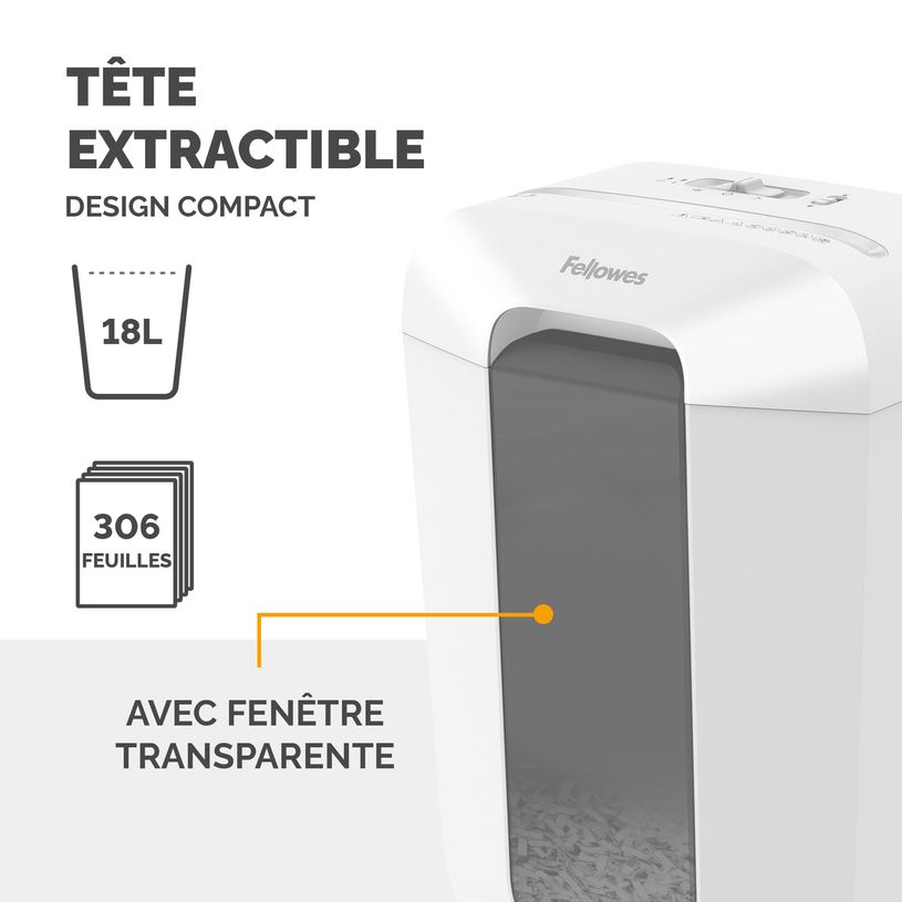 0043859797158-Fellowes Powershred LX70 - destructeur de documents coupe croisée - 11 feuilles - Corbeil-P_405233019_6-5