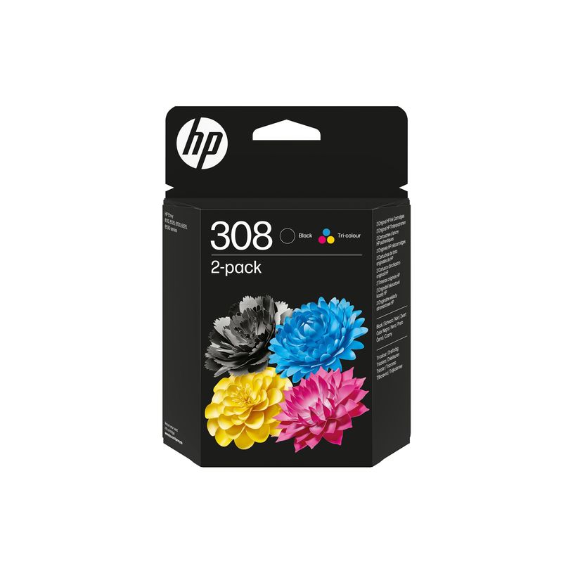 0199764688613-HP 308 - Pack de 2 - noir, jaune, cyan, magenta - cartouche d'encre originale (6L6S6UE)-P_405233056_42-18