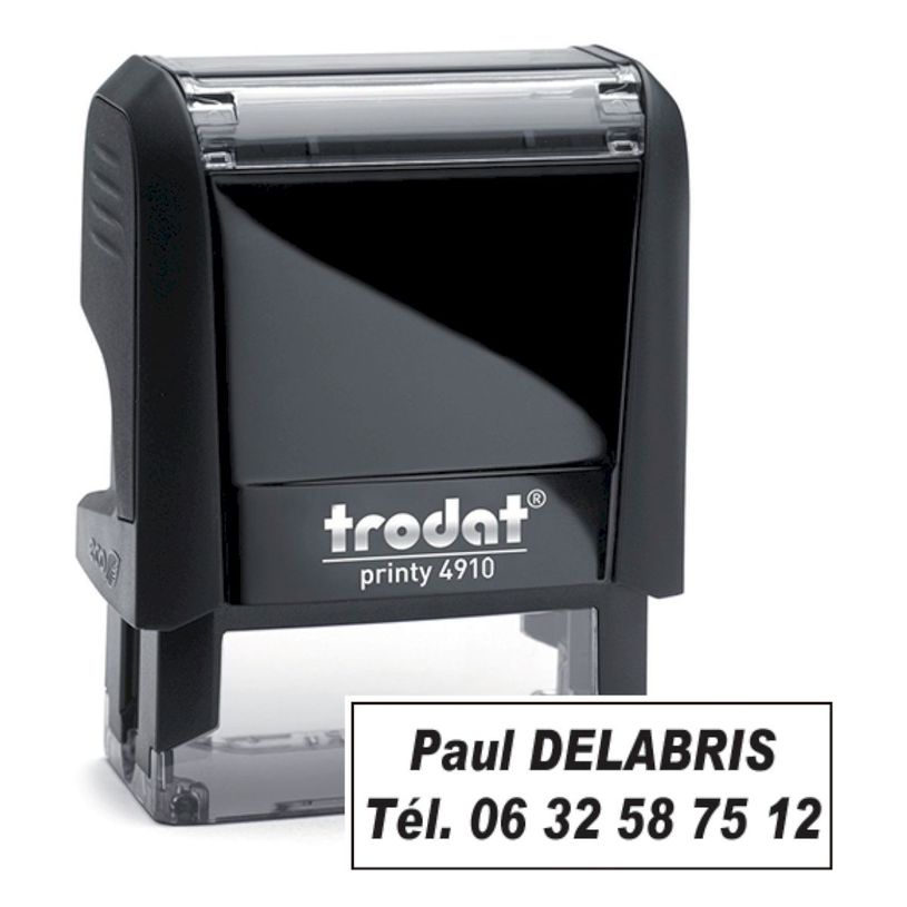 0092399474753-Tampon personnalisé avec 2 lignes - zone d'impression 26 x 9 mm - Trodat Printy 4910 noir-P_405233080_3-0