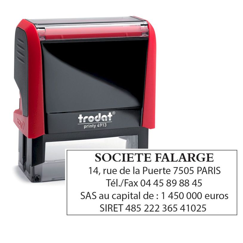 0092399431886-Tampon personnalisé avec 5 lignes - zone d'impression 58 x 22 mm - Trodat Printy 4913 rou-P_405233094_3-0