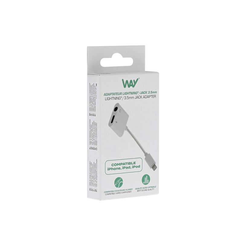 3303170114315-T'nB - Lightning vers prise casque/adaptateur de charge - Lightning mâle pour prise audio de 3,5 mm, Lig-P_405233180_1-7