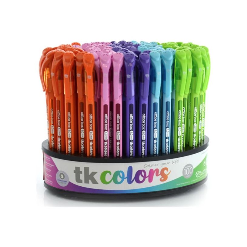 8435258924006-Office Box TK Colors - Stylo à bille - bleu, vert, fuchsia, pourpre, orange - semi gel - -P_405233227_1-0