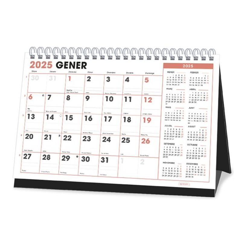8412885241782-Senfort Office - Calendrier - de bureau - 2025 - mois à afficher - 220 x 155 mm - daté-P_405233652_1-0