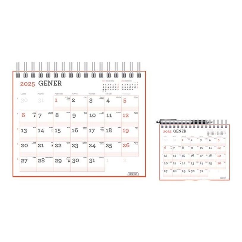 8412885241843-Senfort - Calendrier - 2025 - mois à afficher - 170 x 135 mm - daté-P_405233658_1-0
