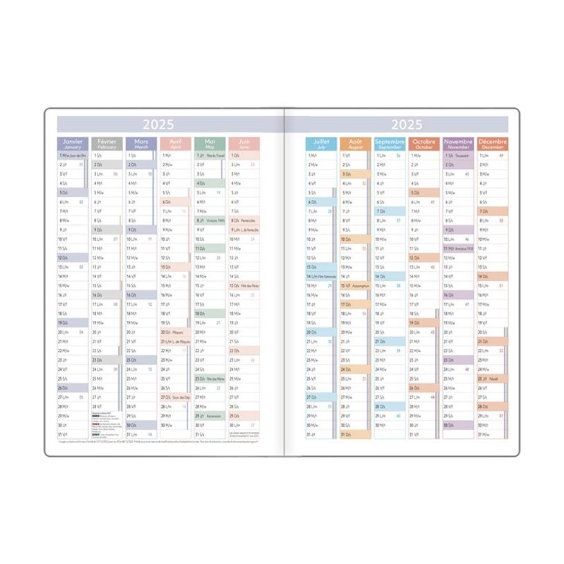 3664447180922-Oberthur Anahita - Agenda - 2025 - semainier - moyen - 170 x 245 mm - 128 pages -  blanc --P_405233859_5-4