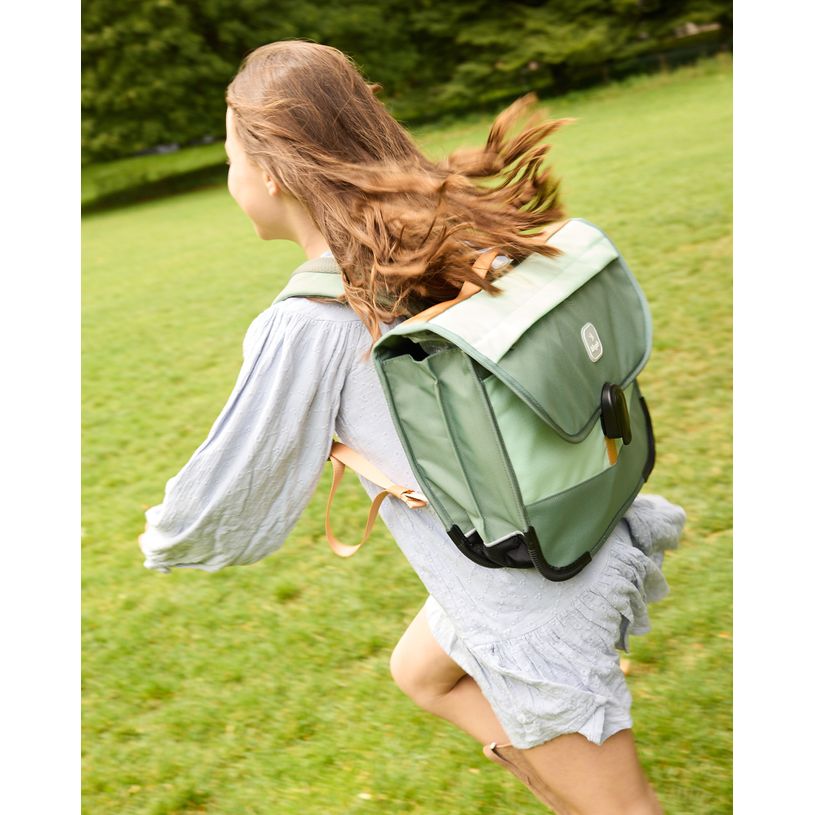 -Cartable scolaire Léo - 38 cm - 2 compartiments - kaki - Biopic--7