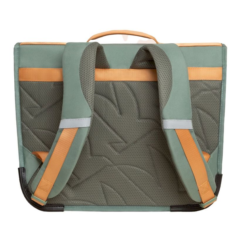-Cartable scolaire Léo - 38 cm - 2 compartiments - kaki - Biopic--1