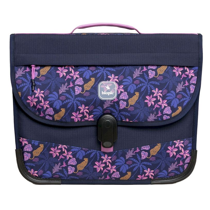 -Cartable scolaire Léo - 38 cm - 2 compartiments - jungle - Biopic--0