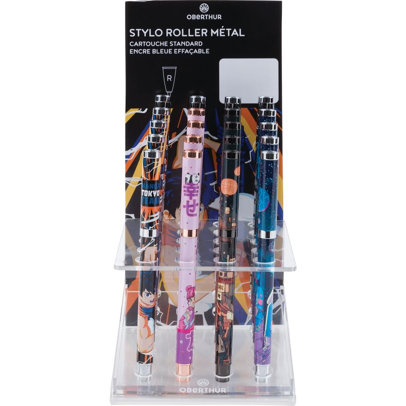 3664447201160-Stylo plume Manga - 5 decors assortis - Oberthur--0