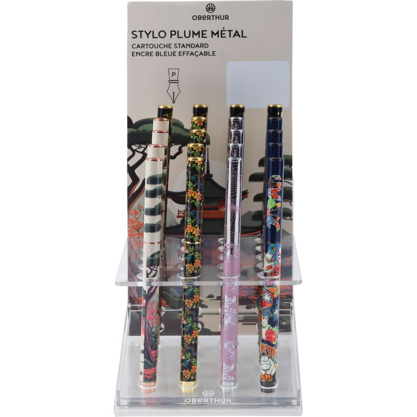 3664447195742-Stylo plume Japon - 5 decors assortis - Oberthur--0