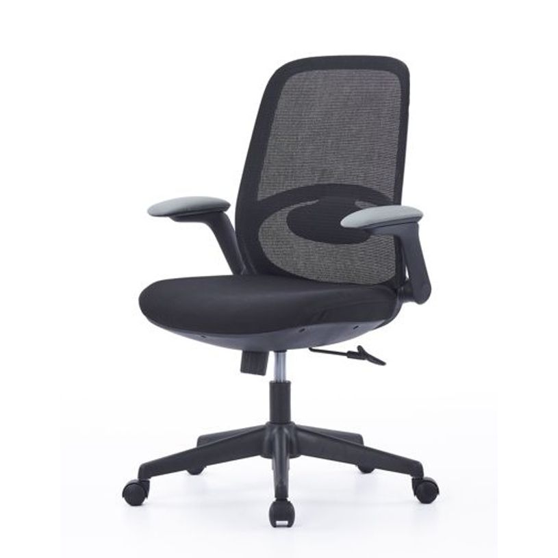 3760388581207-Fauteuil de bureau VEGA - accoudoirs rabattables - noir--2