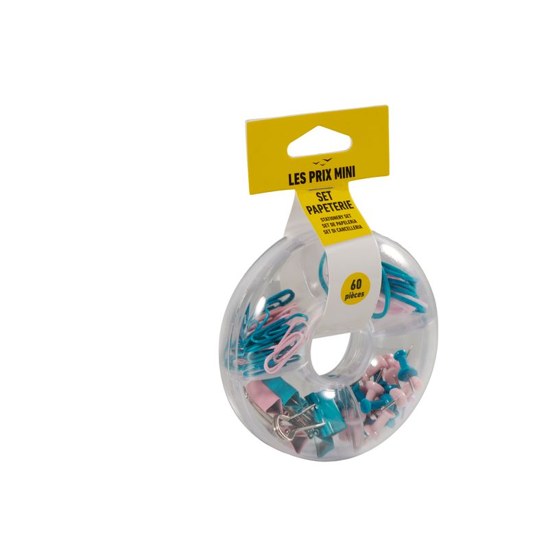 3539012005415-Prix Mini: 20 clips variados, 15 gomas elásticas, 20 chinchetas y 5 clips--5
