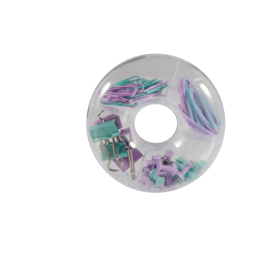 3539012005415-Prix Mini: 20 clips variados, 15 gomas elásticas, 20 chinchetas y 5 clips--7