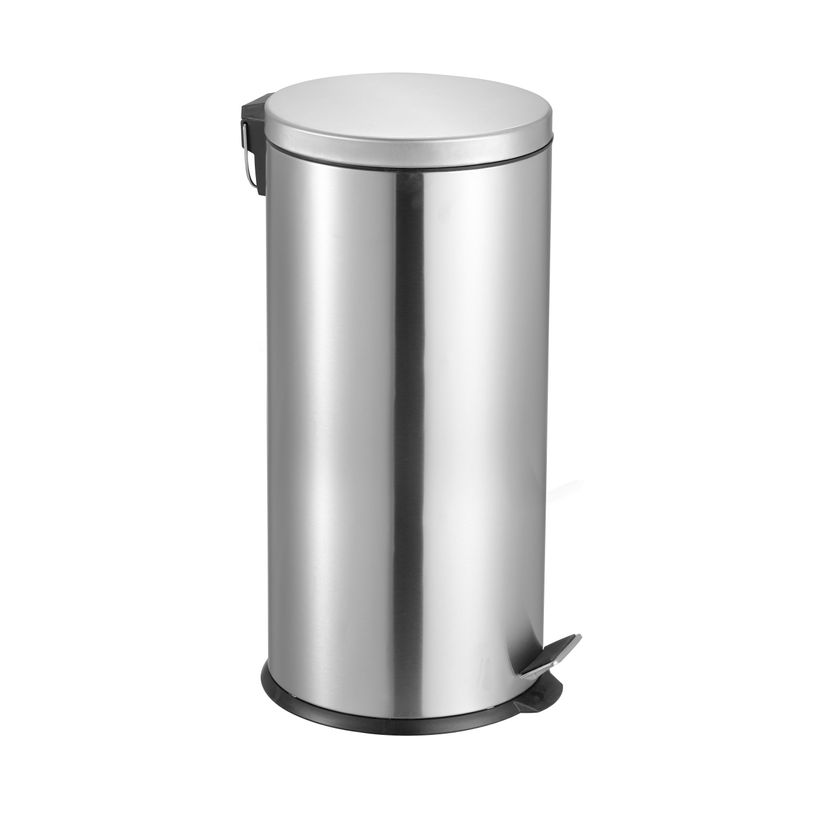 3304993600207-Frandis - Poubelle ronde en inox - 30L--0