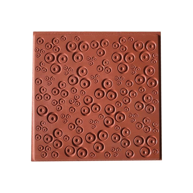 5411711459561-Cernit - Plaque de gaufrage - carré - contemporary clovers - 9 x 9 cm - brun - vulcanized-P_405234096_1-0