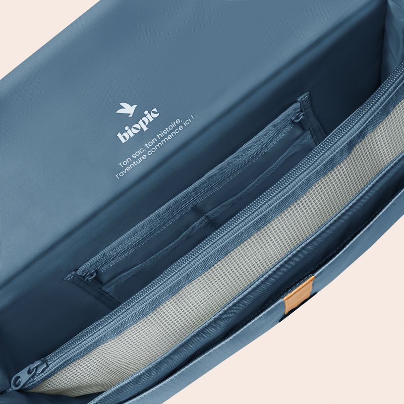 -Cartable scolaire Léo - 38 cm - 2 compartiments - bleu - Biopic-P_405234211_6-5