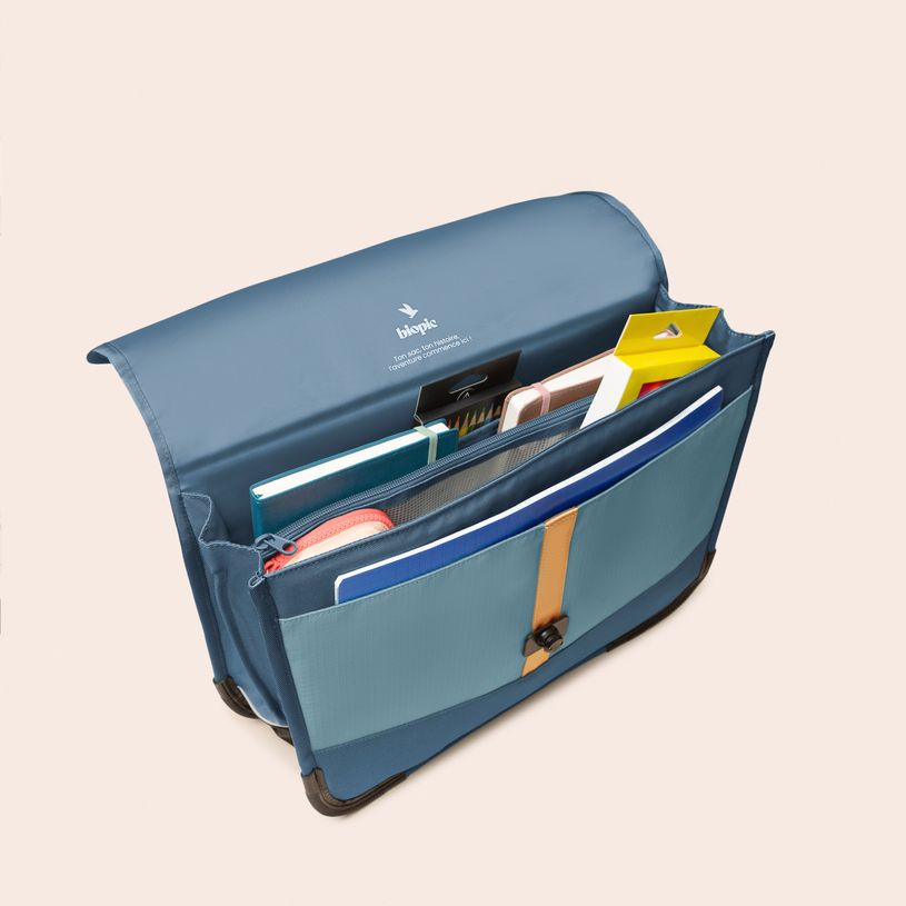 -Cartable scolaire Léo - 38 cm - 2 compartiments - bleu - Biopic-P_405234211_7-6