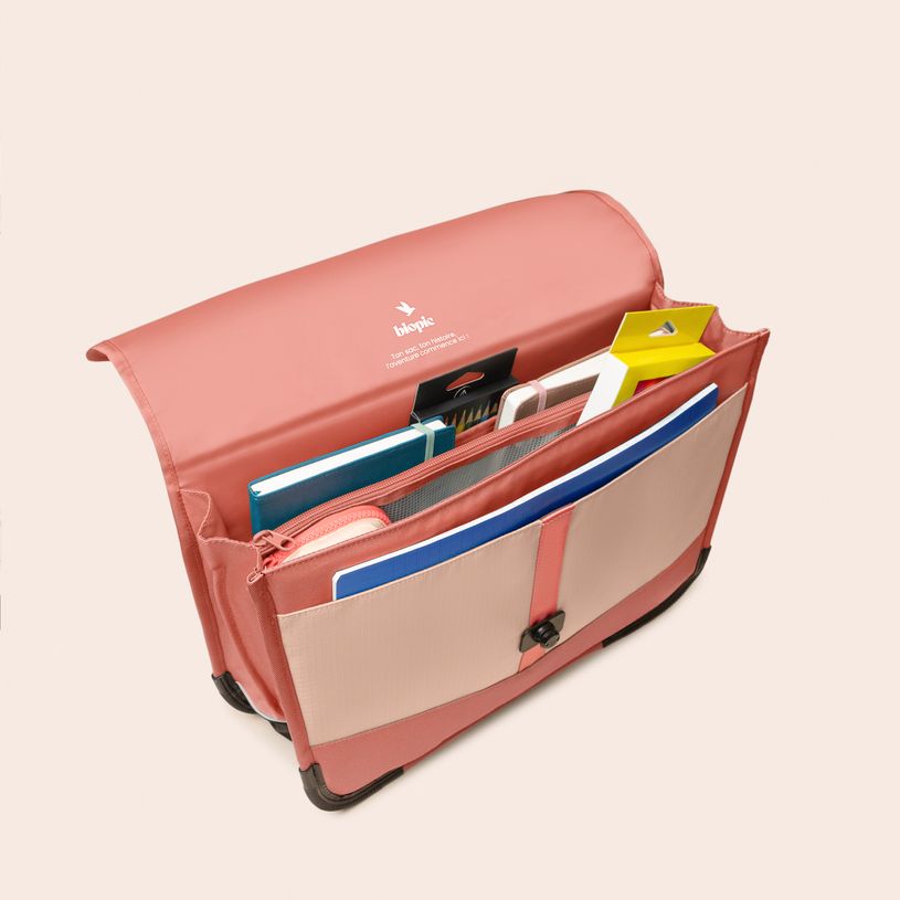 -Cartable scolaire Léo - 38 cm - 2 compartiments - rose - Biopic-P_405234212_7-6