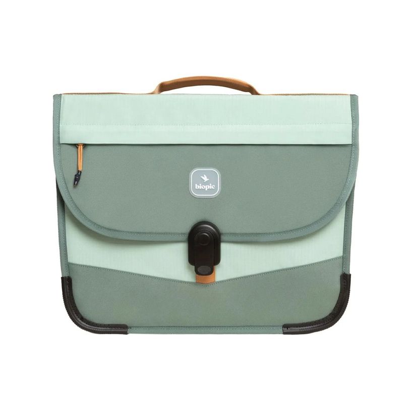 -Cartable scolaire Léo - 38 cm - 2 compartiments - kaki - Biopic-P_405234213_16-9