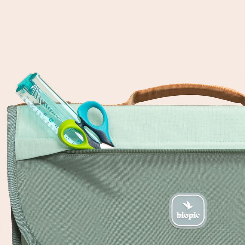 -Cartable scolaire Léo - 38 cm - 2 compartiments - kaki - Biopic-P_405234213_4-3