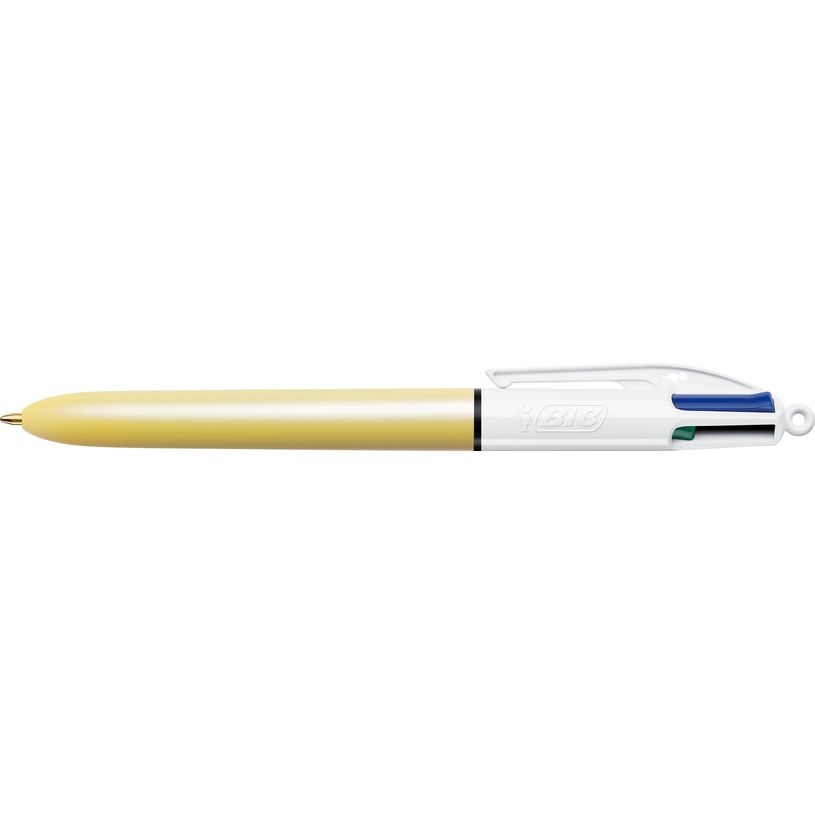 3086123748286-BIC 4 Couleurs Pearl - Stylo à bille 4 couleurs - corps jaune-P_405234285_1-0