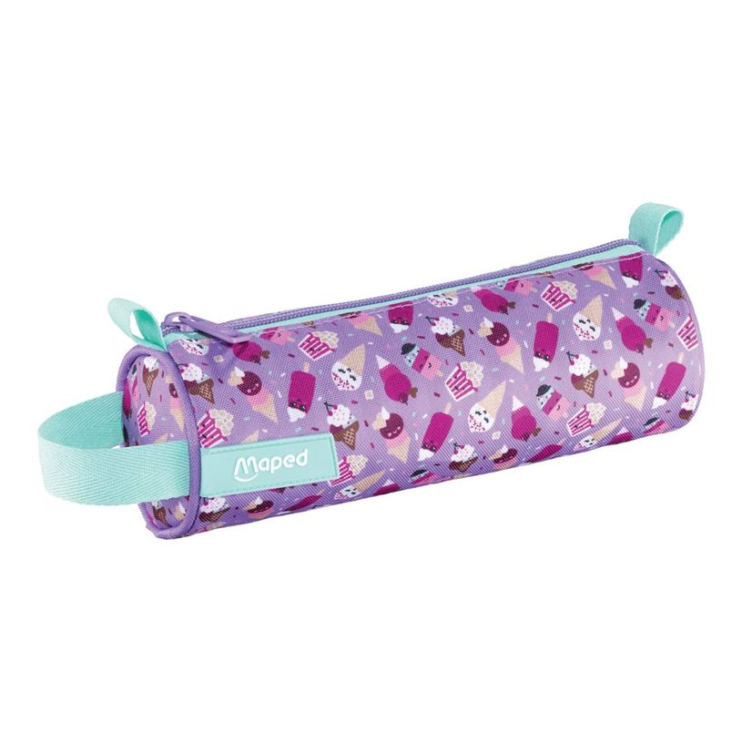 3154149329052-Trousse Scolaire Ronde en Polyester - Fermeture Éclair en Nylon - Motif Yummy-P_405234313_6-0