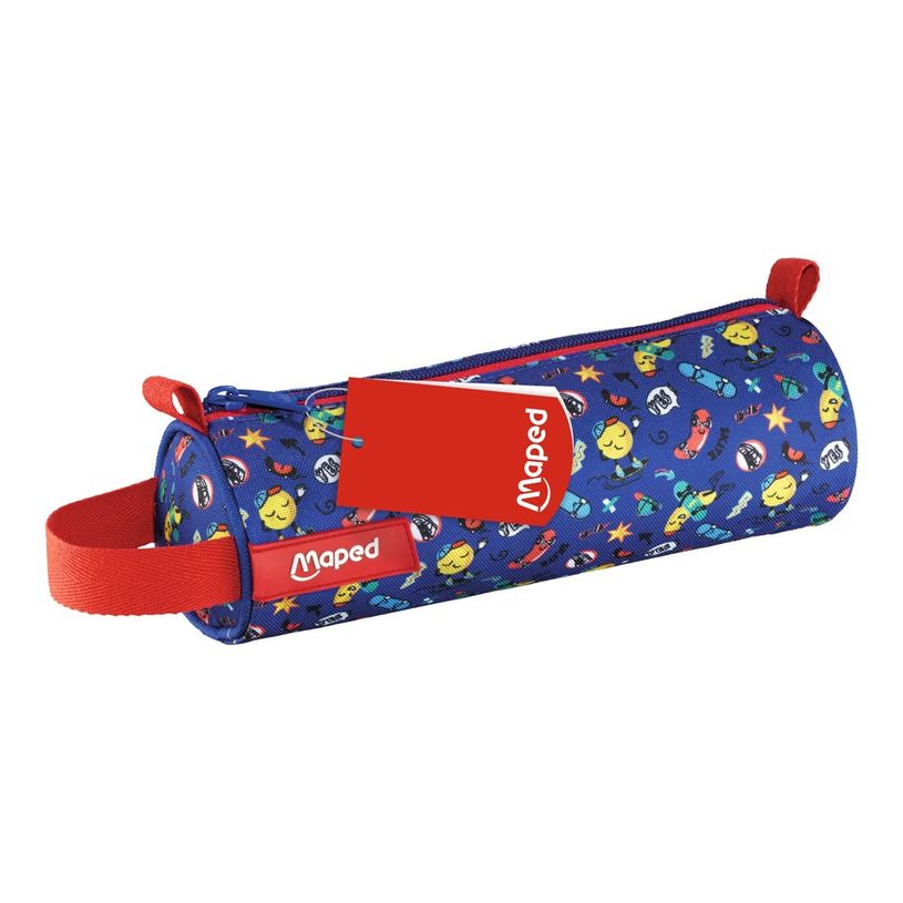 3154149329083-Maped - Trousse Scolaire Ronde en Polyester - Fermeture Éclair en Nylon - Skate-P_405234316_9-3
