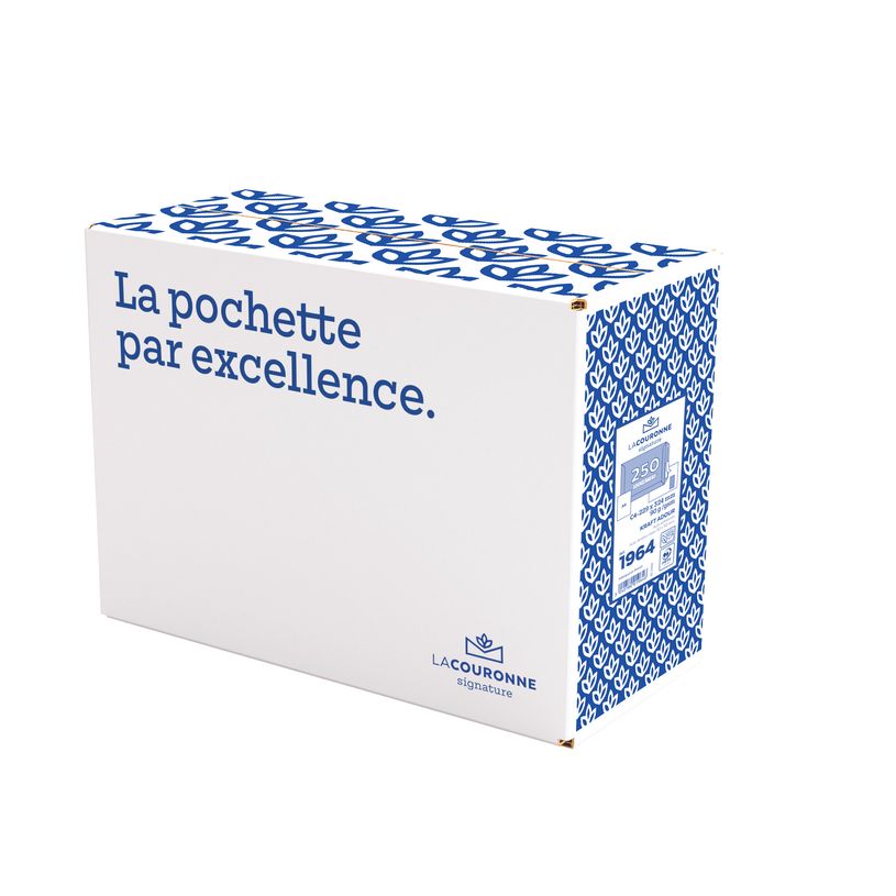 3240180019646-La Couronne - 250 Pochettes C4 229x324mm - 90 gr - fenêtre vitrex 110x50mm - Kraft ADOUR -P_405234343_1-0