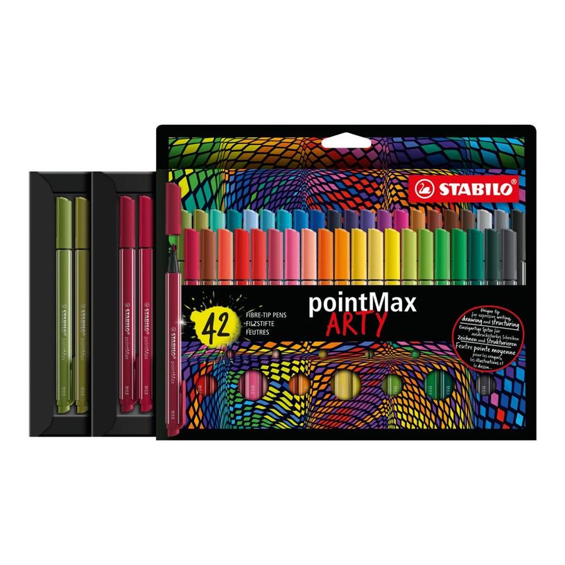 4006381581943-STABILO pointMax ARTY - Feutre - couleurs assorties - encre à l'eau - 0.8 mm - moyen (pac-P_405234763_1-9