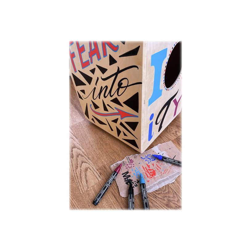 4006381615150-STABILO Free T300 Urban - 5 Marqueurs - permanent - noir, rouge, turquoise, bleu foncé, pourpre - opaque - encre acrylique -P_405234766_4-3