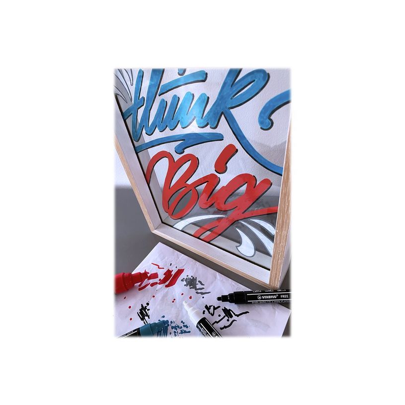 4006381615167-STABILO FREE T800C Seaside - 5 Marqueurs - permanent - rose, bleu cobalt, vert clair, jaune, pourpre - opaque - encre acrylique 