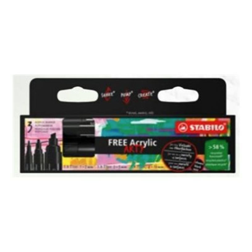 4006381615174-STABILO FREE - Marqueur - noir - acrylique (pack de 3)-P_405234769_1-0