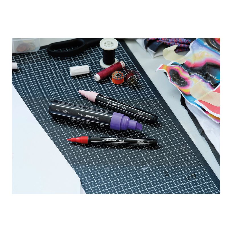 4006381615198-STABILO FREE INITIATION - 11 Marqueurs - permanent - couleurs assorties - opaque - encre a-P_405234770_8-6