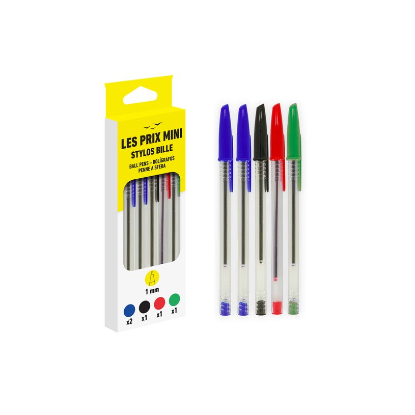 3539012005392-Les Prix Mini - 5 Stylos billes assortis  -P_405234818_1-0