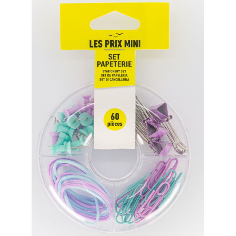 3539012005415-Les Prix Mini - Assortis 20 trombones, 15 elastiques, 20 punaises et 5 pinces-P_405234824_1-0