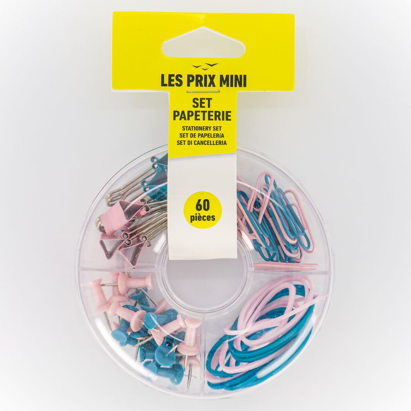 3539012005415-Les Prix Mini - Assortis 20 trombones, 15 elastiques, 20 punaises et 5 pinces-P_405234824_3-1