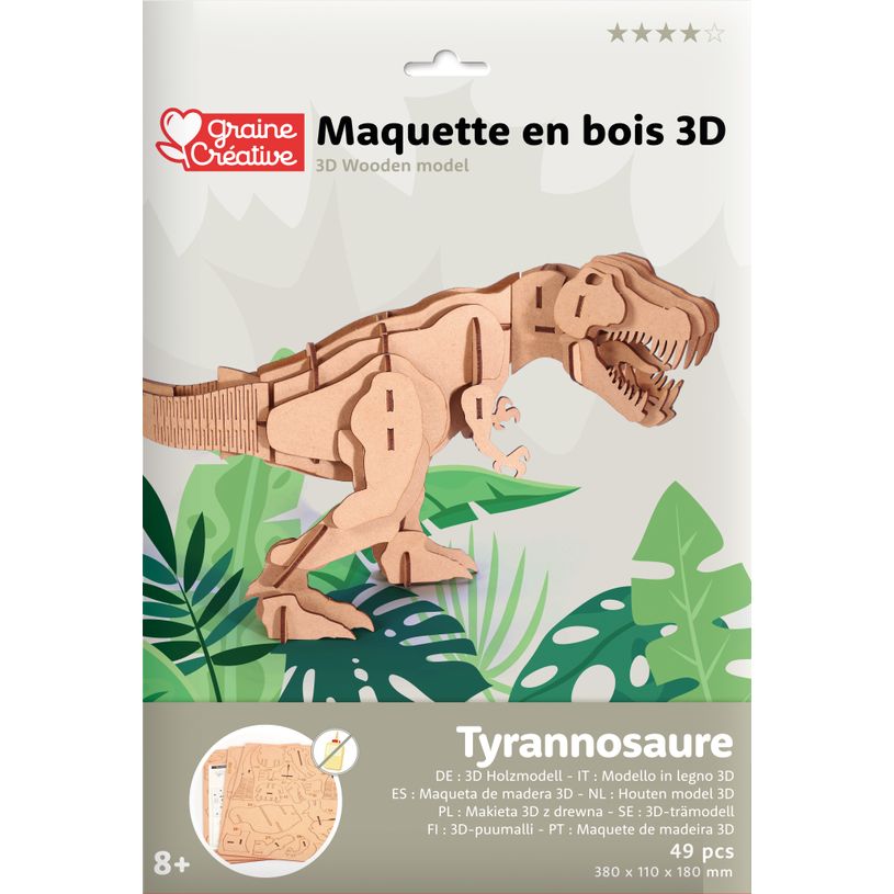 3532436509330-Maquette bois 3D - T-Rex - 49 pièces--0