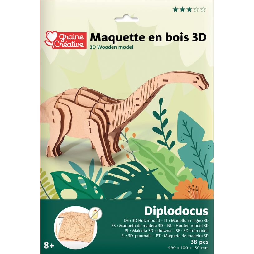 3532436509347-Maquette bois 3D - Diplodocus - 38 pièces--0