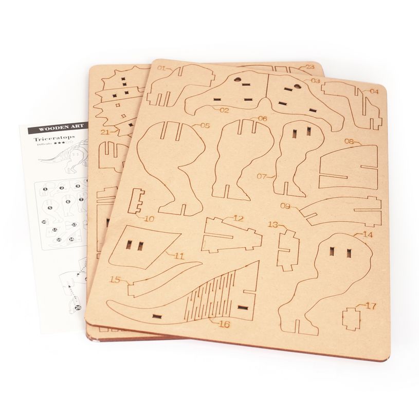 3532436509354-Maquette bois 3D - Triceratops - 55 pièces--2