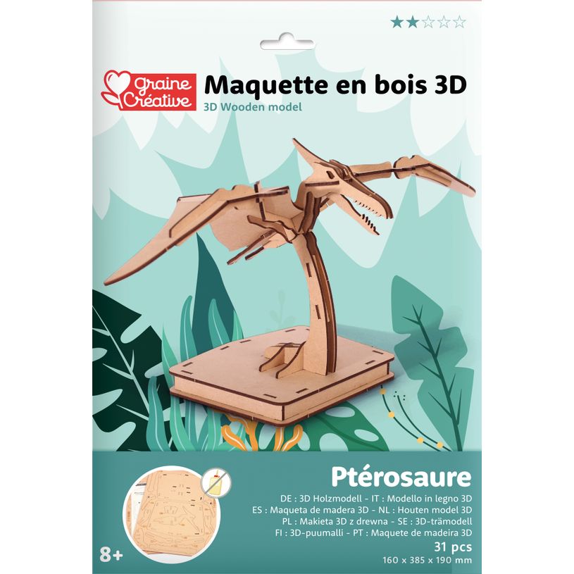 3532436509361-Maquette bois 3D - Pterosaure - 31 pièces--0