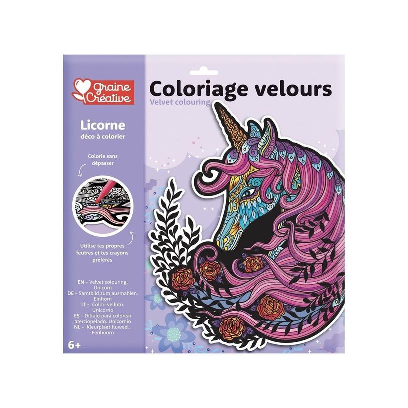 3532437502378-Graine Créative - Coloriage velours licorne - Effet tactile unique |--0