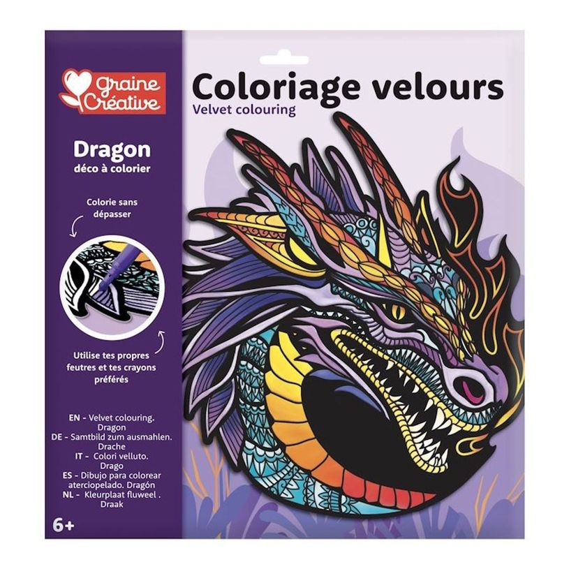 3532437502385-Coloriage velours dragon - Expérience sensorielle unique dès 6 ans--0
