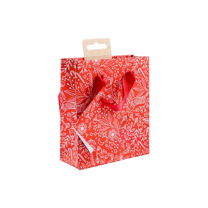 3329682129166-Clairefontaine Santa - Sac cadeau - 12 cm x 4.5 cm x 13.5 cm - rouge et blanc-P_405235047_3-1