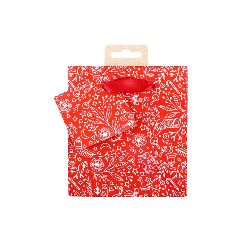 3329682129166-Clairefontaine Santa - Sac cadeau - 12 cm x 4.5 cm x 13.5 cm - rouge et blanc-P_405235047_4-2