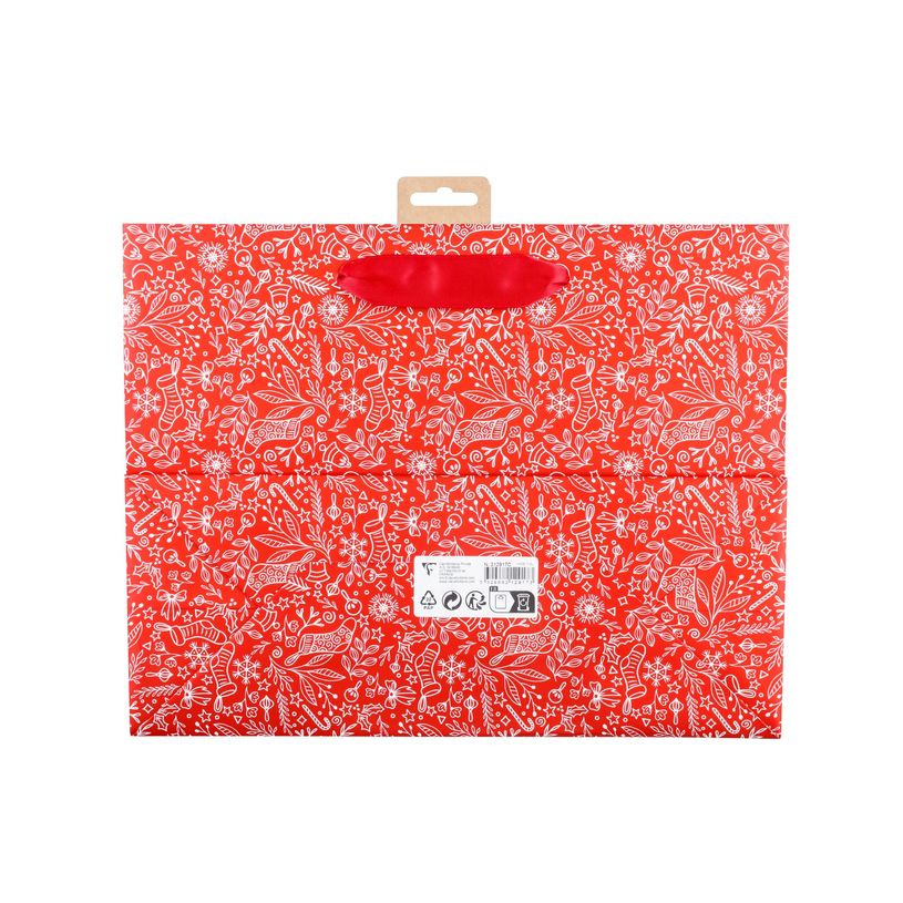3329682129173-Clairefontaine Santa - Sac cadeau - 32 cm x 13 cm x 24.5 cm - rouge et blanc-P_405235048_1-4
