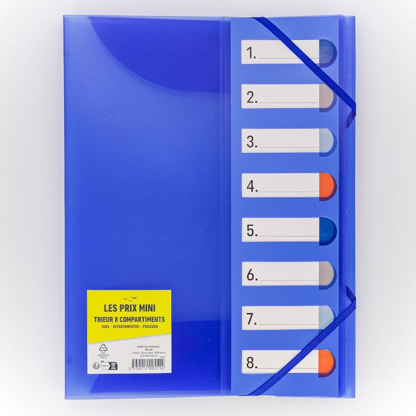 3539012005514-Les Prix Mini - Trieur pp A4 - 8 compartiments - 3 rabats - disponible dans différentes c-P_405235184_1-0