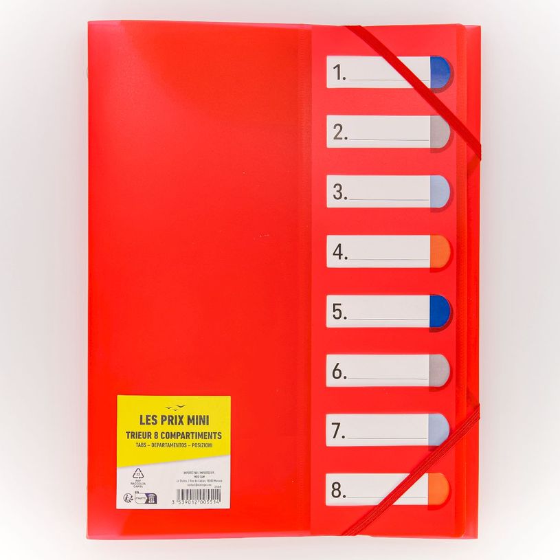 3539012005514-Les Prix Mini - Trieur pp A4 - 8 compartiments - 3 rabats - disponible dans différentes c-P_405235184_2-1
