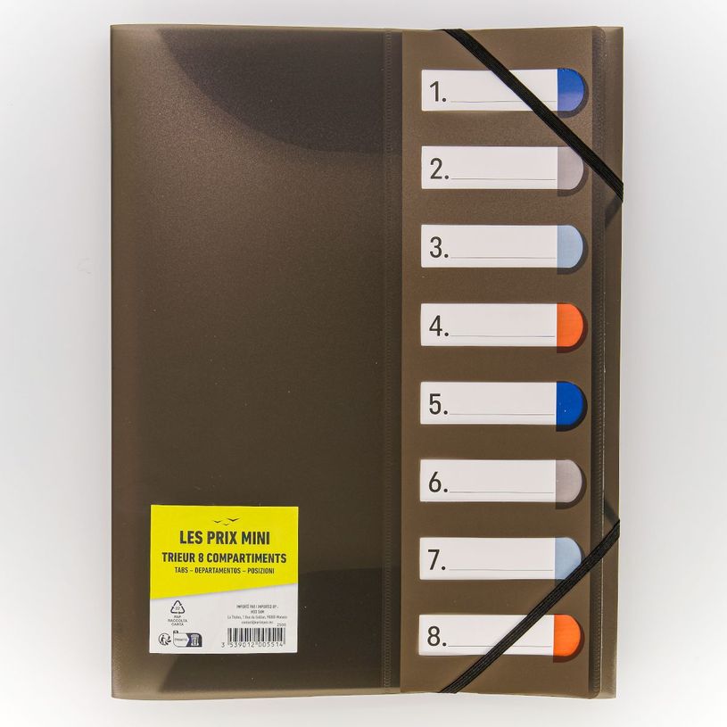 3539012005514-Les Prix Mini - Trieur pp A4 - 8 compartiments - 3 rabats - disponible dans différentes c-P_405235184_3-2