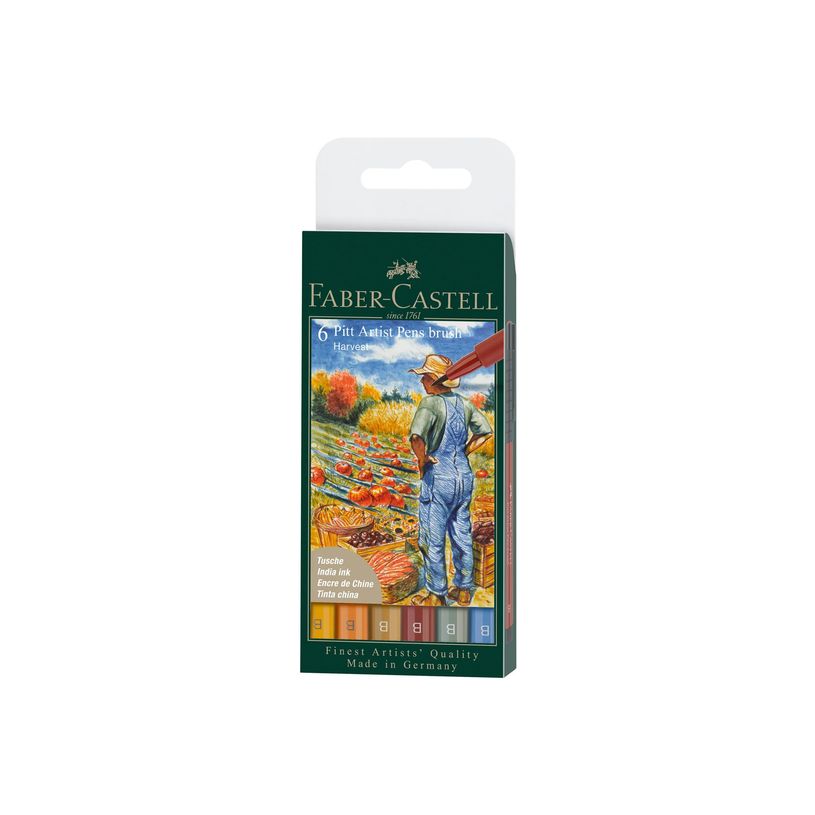 4005401671794-Faber-Castell PITT Artist Pen Harvest - Set de stylos pinceaux - permanent - pour toile - -P_405235228_1-6