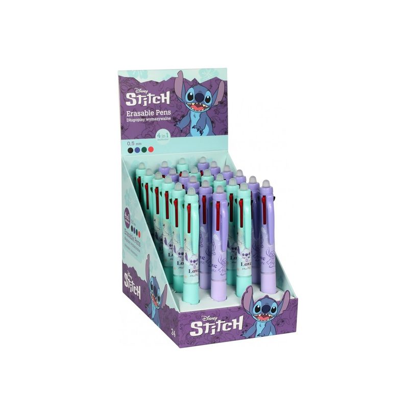 5903686381058-CoolPack Disney Stitch Pastel - Stylo bille 4 couleurs - noir, bleu, vert, rouge - avec go-P_405235280_2-0